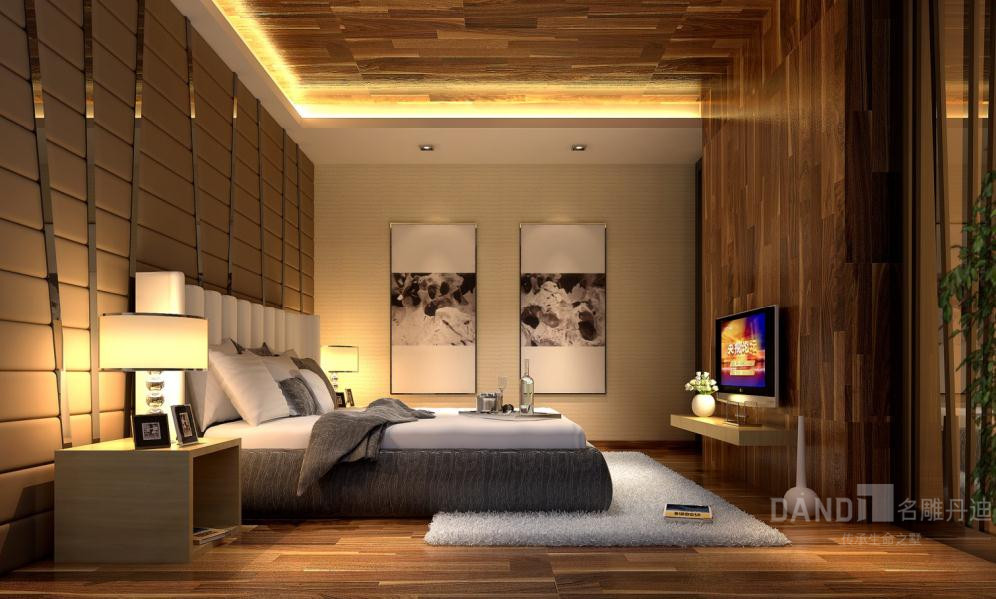 别墅 现代 简约 卧室图片来自名雕丹迪在曦城华府，现代风格雅致品味的分享