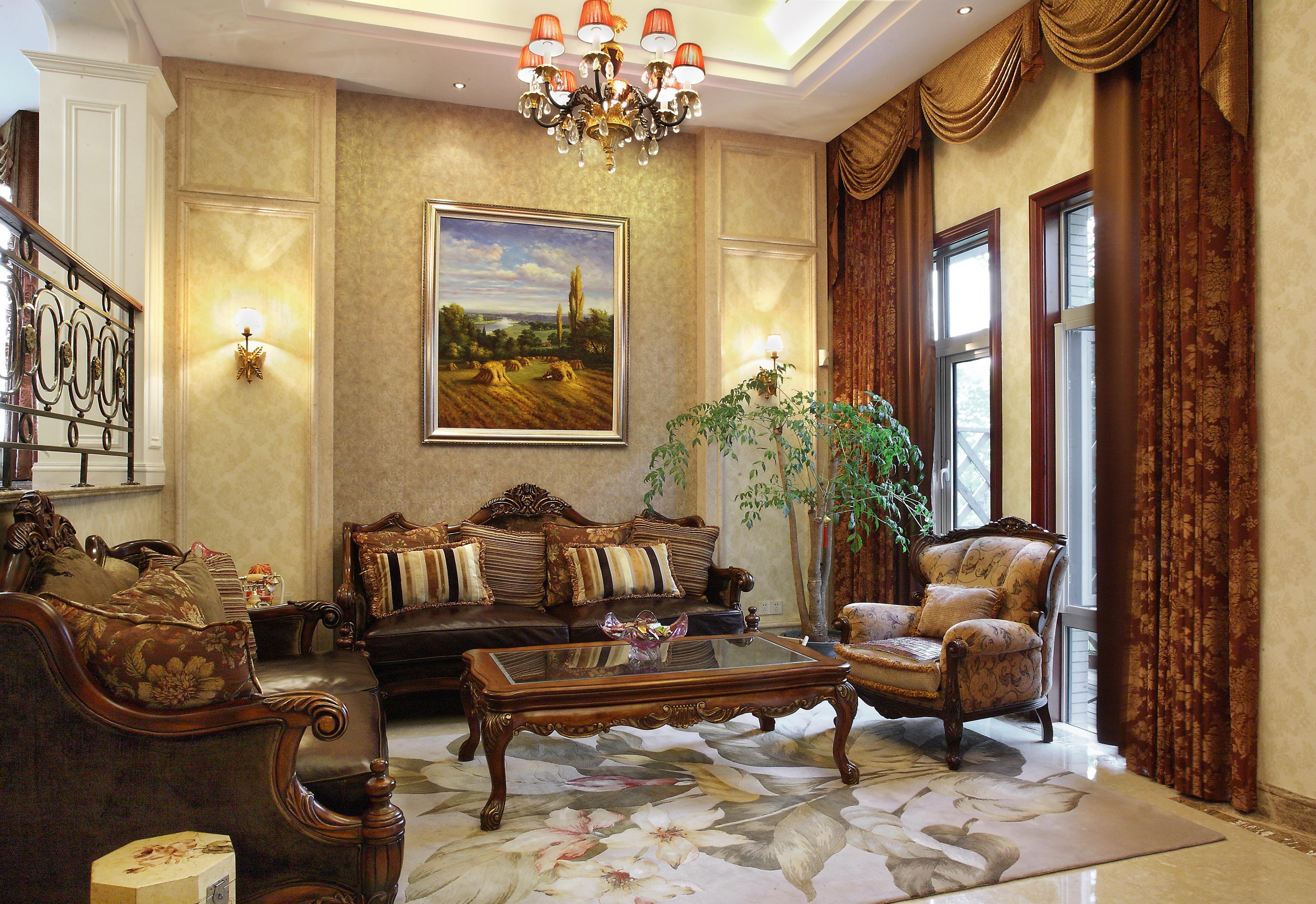 欧式 别墅 收纳 白领 客厅图片来自紫禁尚品国际装饰公司在龙湖好望山欧式设计的分享