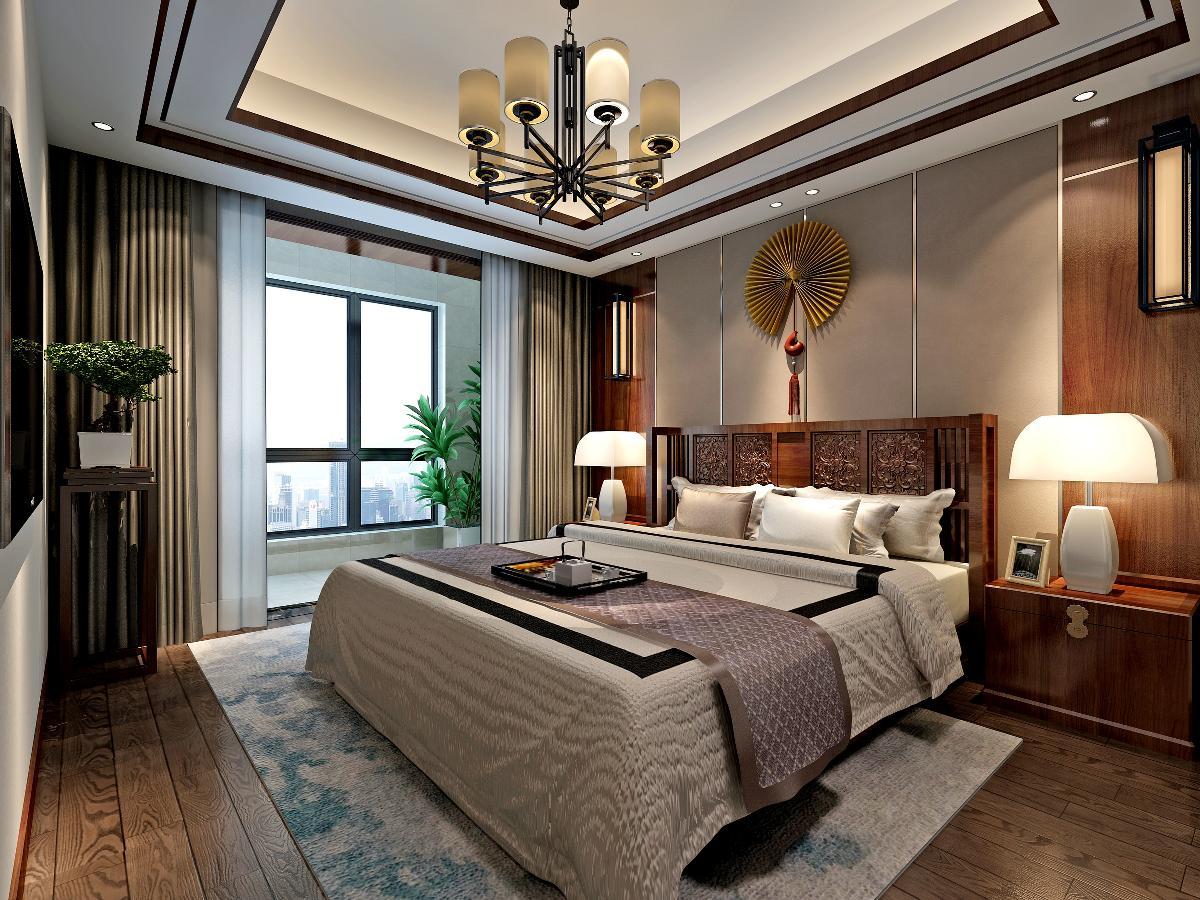 卧室图片来自日升嬛嬛在北郊180平中式风格装修的分享