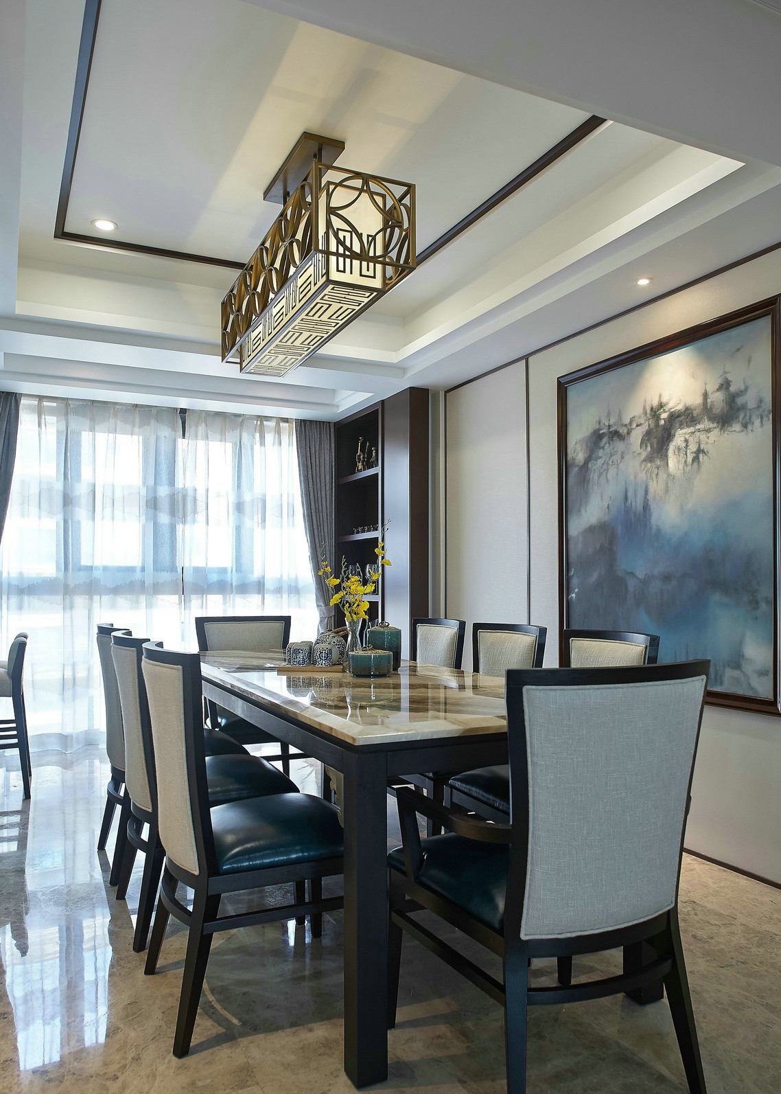 别墅 装修 设计 效果图 实景图 餐厅 餐厅图片来自紫禁尚品国际装饰公司在新中式设计的分享