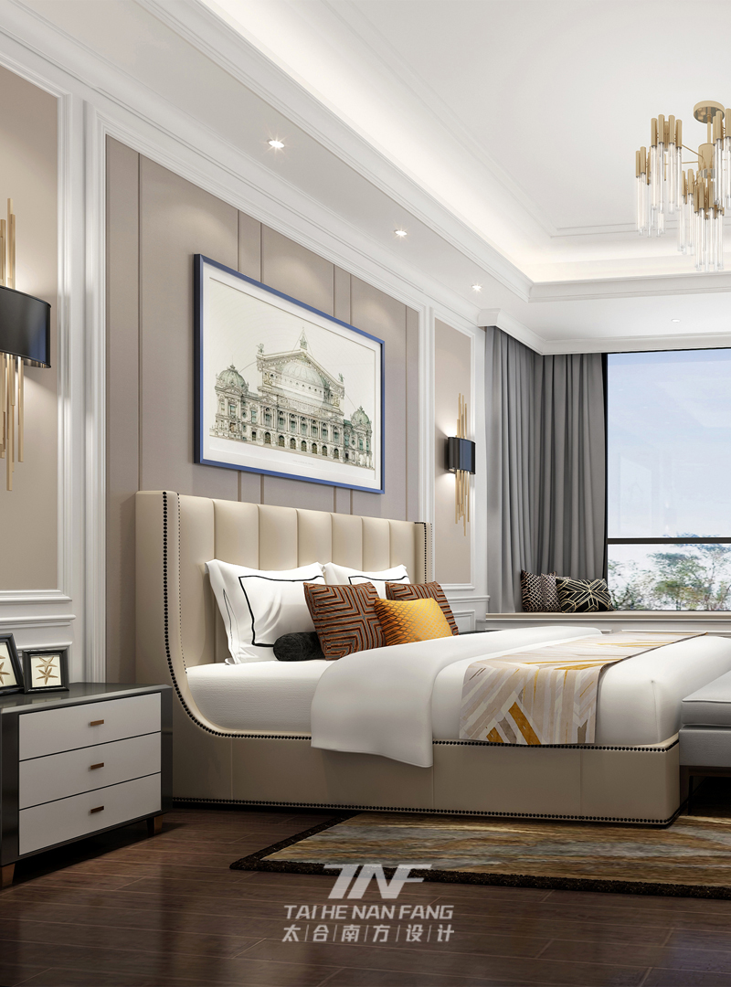 样板房设计 新古典雅奢 太合南方设 卧室图片来自王五平设计在桂平凤凰城A2户型样板房的分享