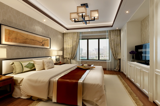 新中式风格 卧室图片来自峰光无限装饰大鹏在华侨城天鹅堡140㎡新中式风格的分享