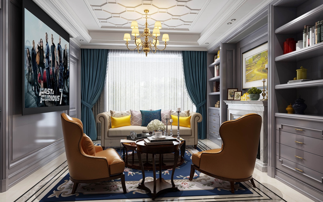 三居 美式 皇冠国际 客厅图片来自成都生活家装饰徐洋在皇冠国际118㎡美式风格的分享