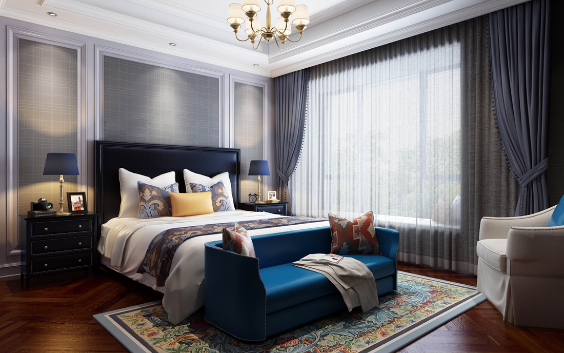 三居 美式 皇冠国际 卧室图片来自成都生活家装饰徐洋在皇冠国际118㎡美式风格的分享