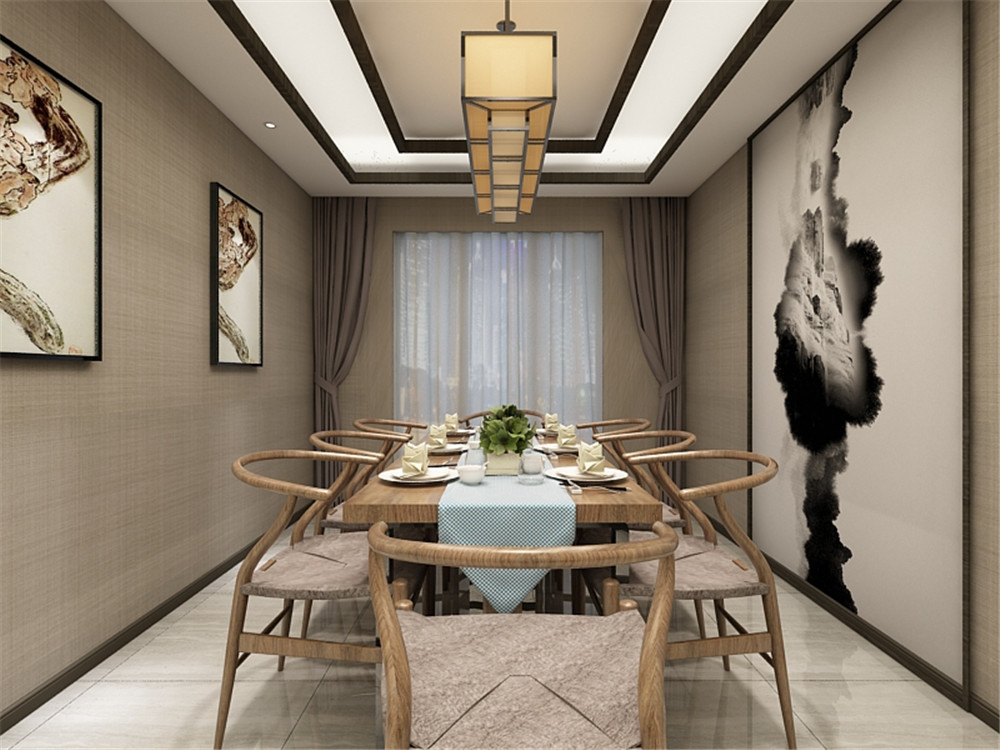 中式 新中式 三居 收纳 小资 餐厅图片来自阳光力天装饰在力天装饰-奥莱城-138㎡-新中式的分享