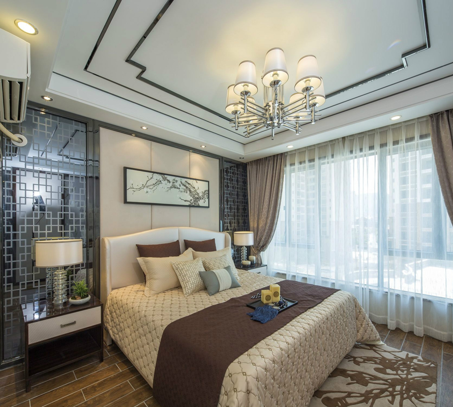 别墅 收纳 小资 设计， 卧室图片来自紫禁尚品国际装饰公司在新中式清新设计的分享