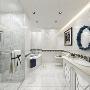 卫浴的设计简洁但又不简单，满足了卫浴所需的一切基本要求。山茶花装饰墙，精致却不会腻味，如华尔兹舞曲般优雅，低调简洁的品质追求。
