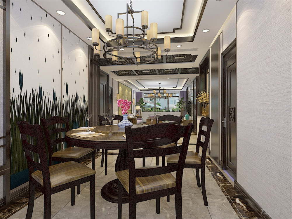 中式 新中式 二居 收纳 小资 餐厅图片来自阳光力天装饰在力天装饰-  奥莱城-111㎡-新中式的分享