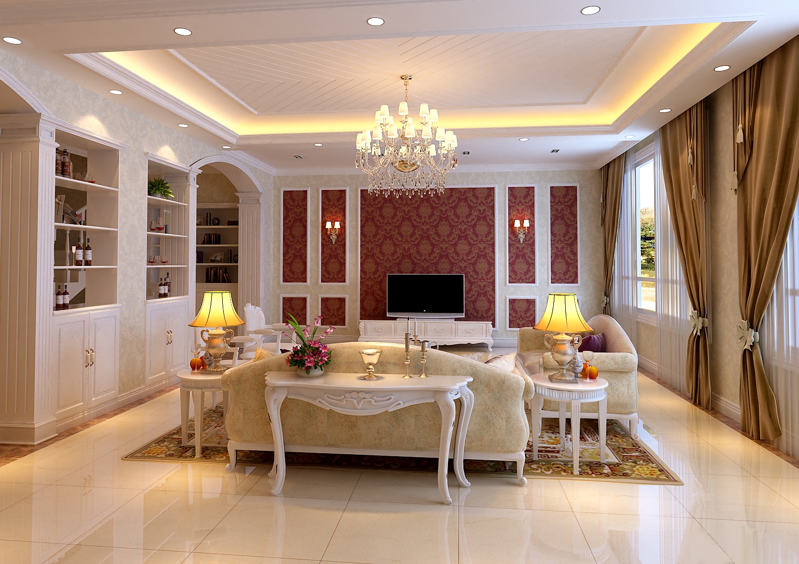 别墅 欧式 混搭 小资 高规格 独栋 古典 优雅 精致 客厅图片来自重庆高度国际装饰工程有限公司在富河园-欧式的分享