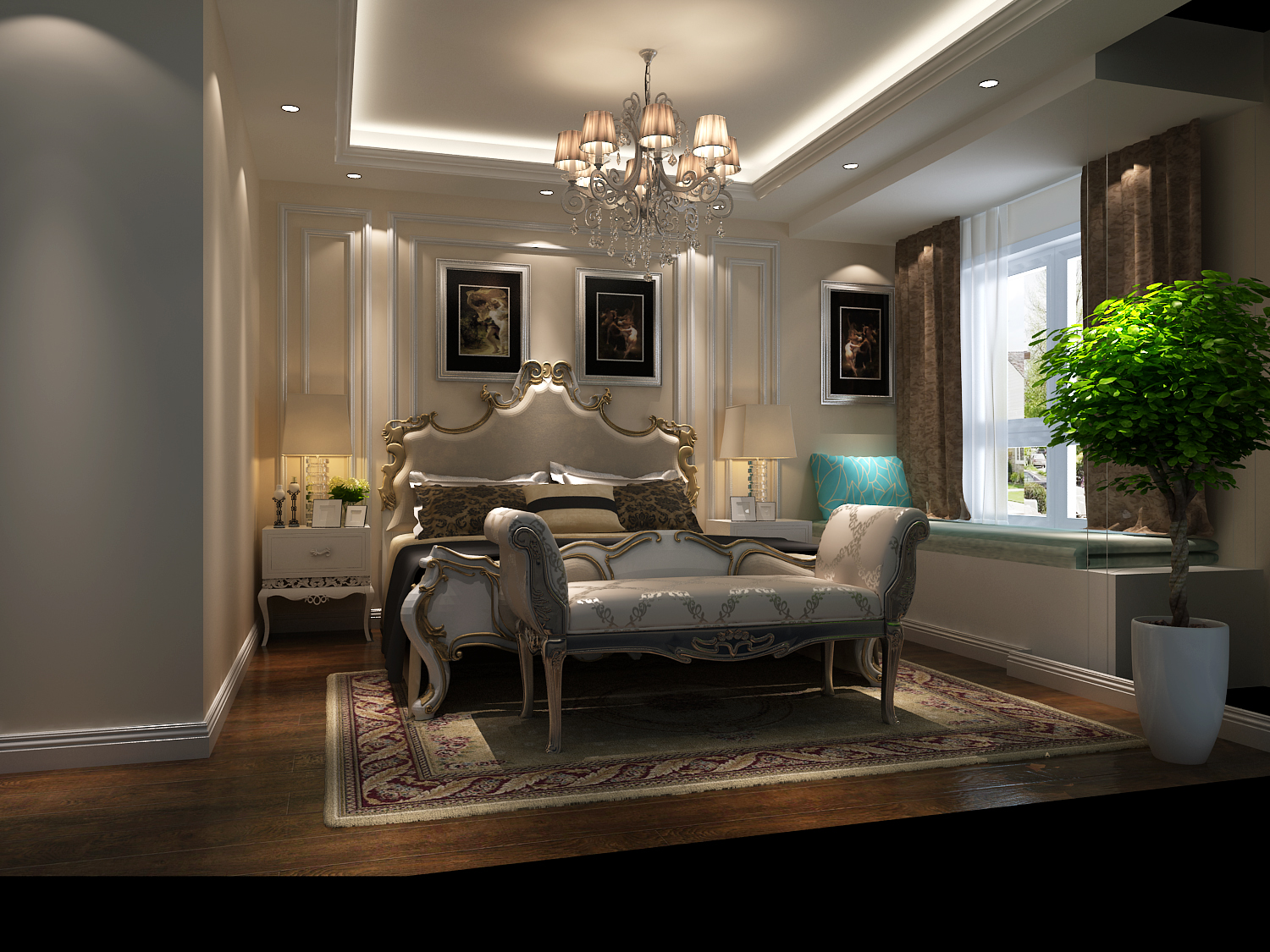 混搭 美式 西欧 古典 精致 独特 个性化 柔美 卧室图片来自重庆高度国际装饰工程有限公司在长楹天街-混搭风的分享