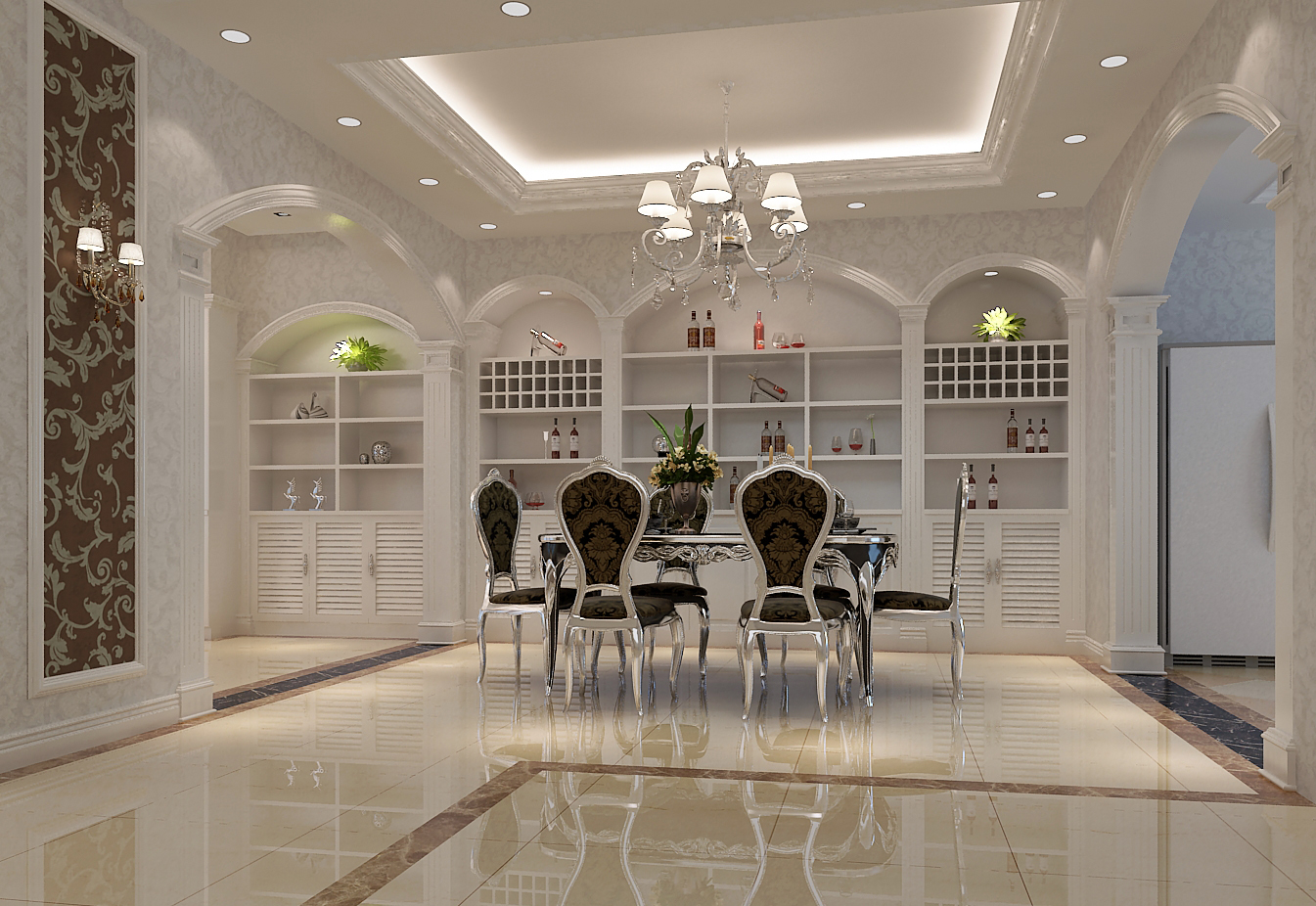 别墅 欧式 混搭 小资 高规格 独栋 古典 优雅 精致 餐厅图片来自重庆高度国际装饰工程有限公司在富河园-欧式的分享