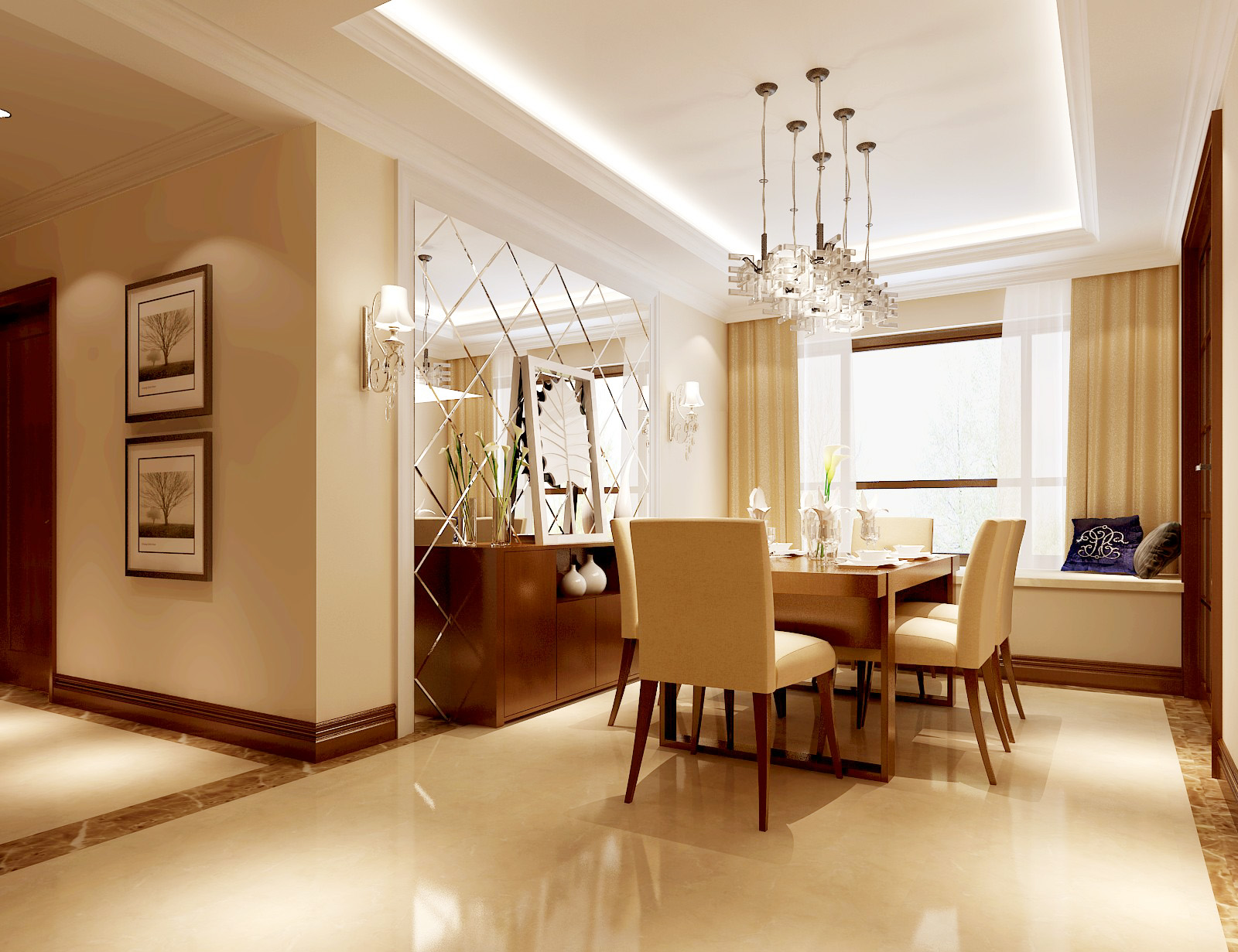 简约 欧式 公寓 高度国际 高富帅 餐厅图片来自重庆高度国际装饰工程有限公司在香悦四季-简欧风格的分享