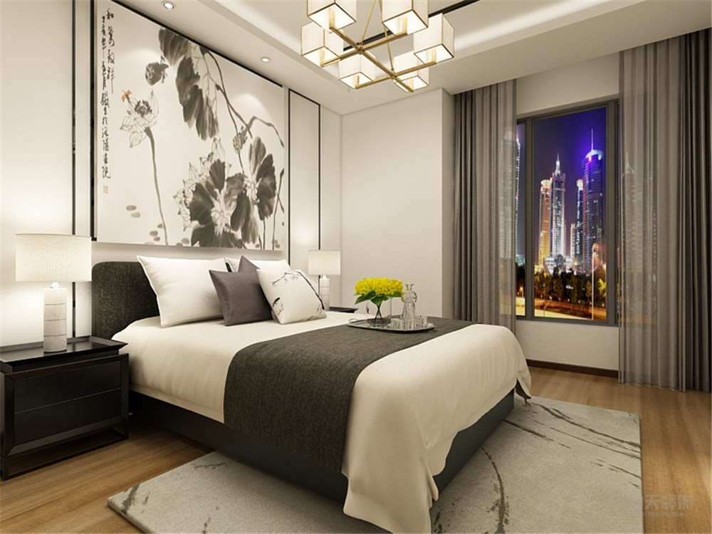 新中式 中式 二居 收纳 小资 卧室图片来自阳光力天装饰在力天装饰-奥莱城-138㎡-中式的分享