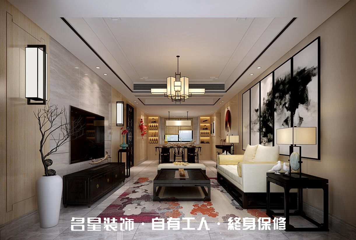 二居 中式 客厅图片来自名星装饰在福星惠誉东湖城样板房的分享