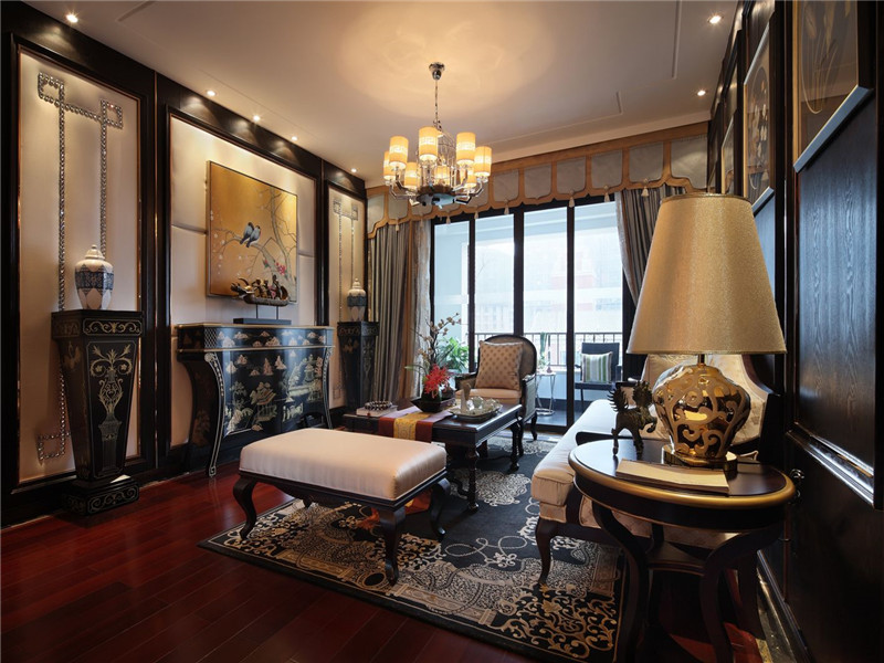 中式 四居 大户型 80后 小资 三居 客厅图片来自高度国际姚吉智在185平米骨子里的中式情结的分享