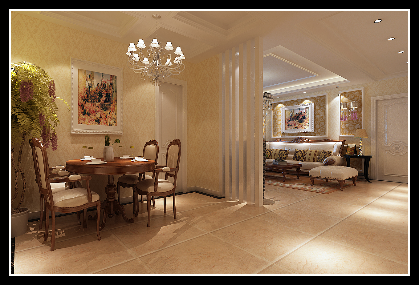 欧式 简约 小资 80后 收纳 餐厅图片来自西安峰光无限装饰在金辉世界城-三居室-140㎡-简欧的分享