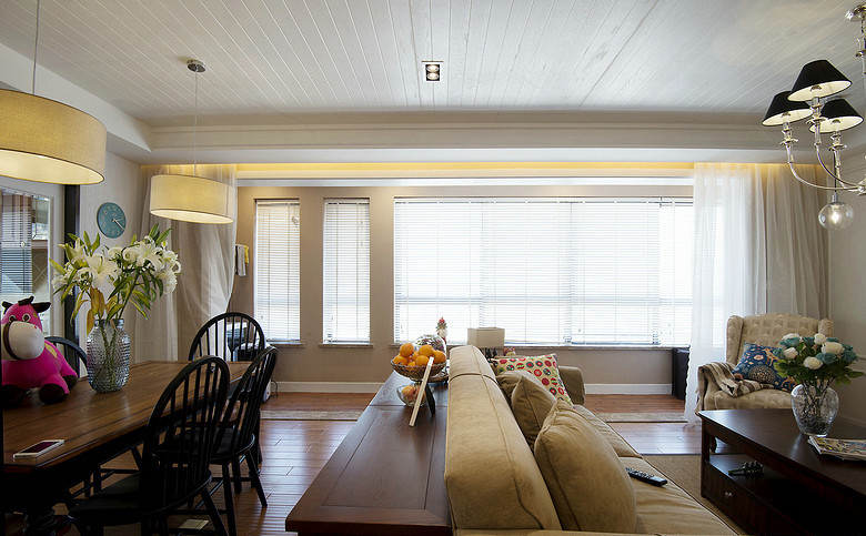 客厅图片来自家装大管家在106平美式清新3居 空间利用充分的分享