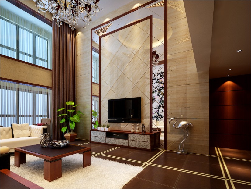 客厅图片来自西安峰光无限装饰在富力城复式新中式的分享