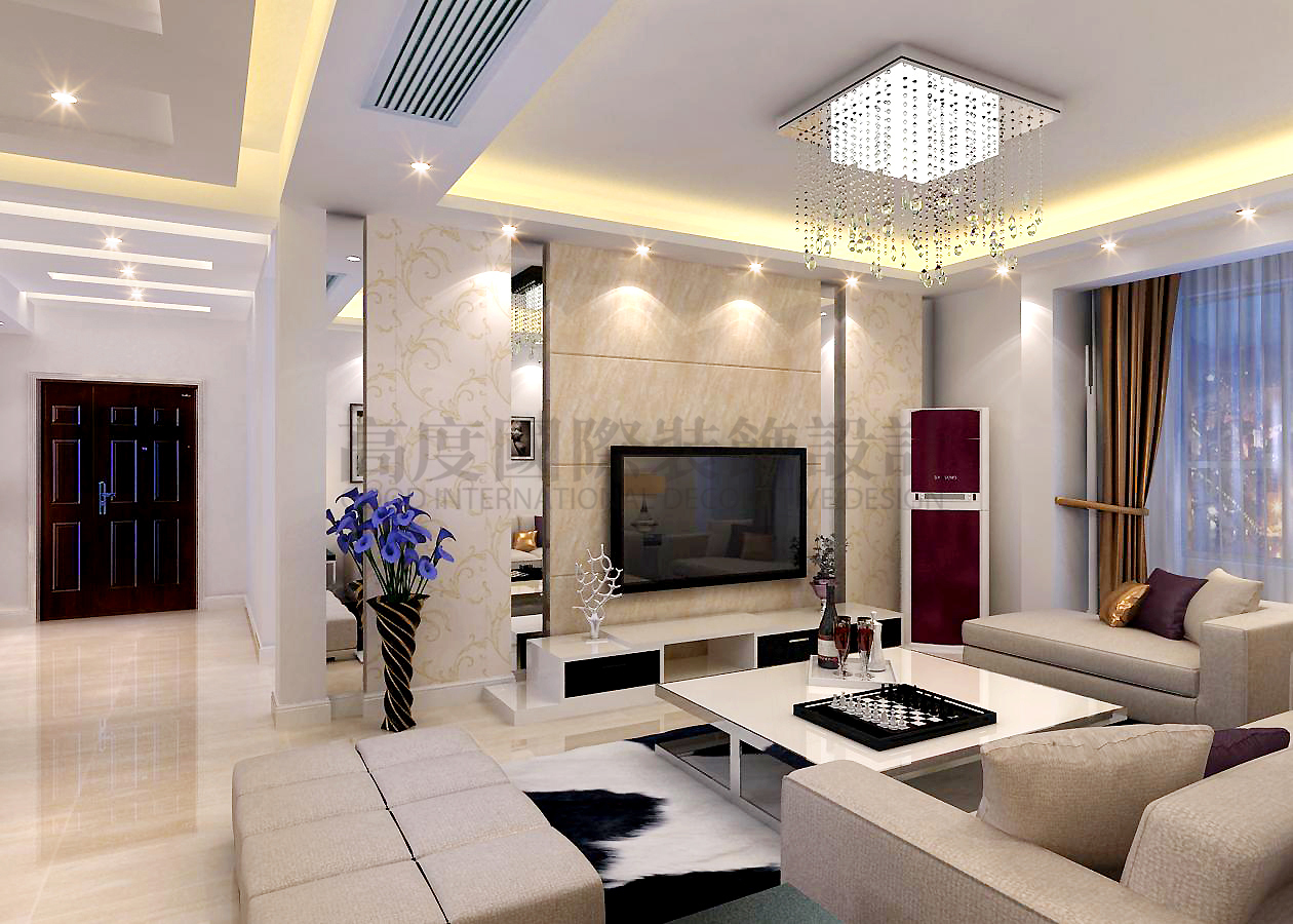 客厅图片来自天津高度国际小静在高度设计~远洋万和城的分享