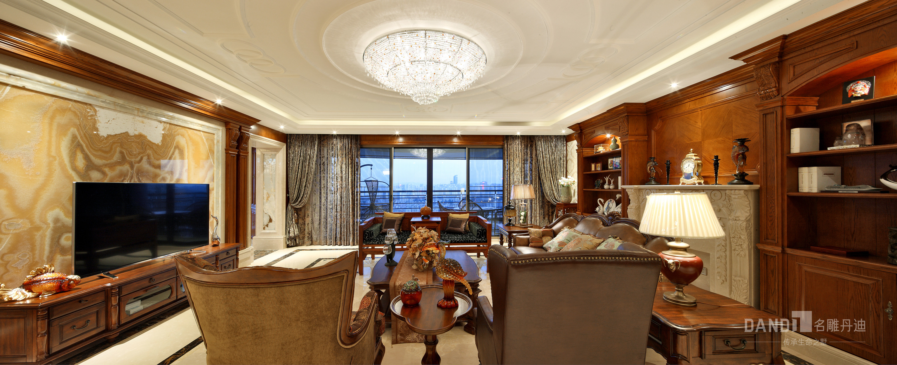 别墅 欧式 混搭 客厅图片来自名雕丹迪在天御山-美式风格的分享