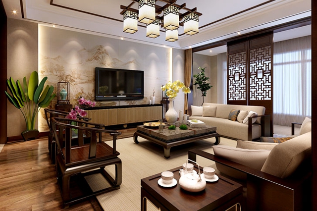 新中式 客厅图片来自陕西峰光无限装饰在金地湖城大境的分享
