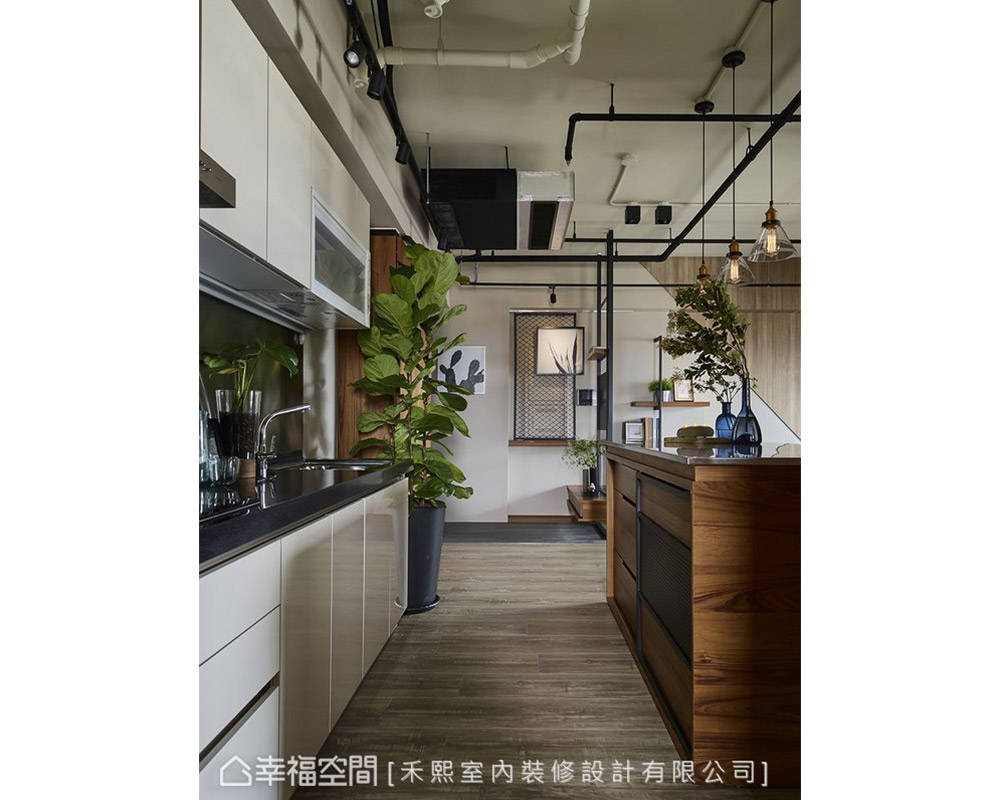 二居 小户型 工业风 厨房图片来自幸福空间在乐活疗愈 43平绿色工业风家居的分享