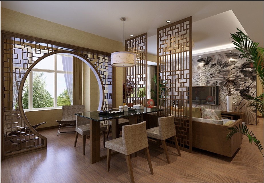客厅图片来自西安峰光无限装饰在宫园中央140㎡中式的分享
