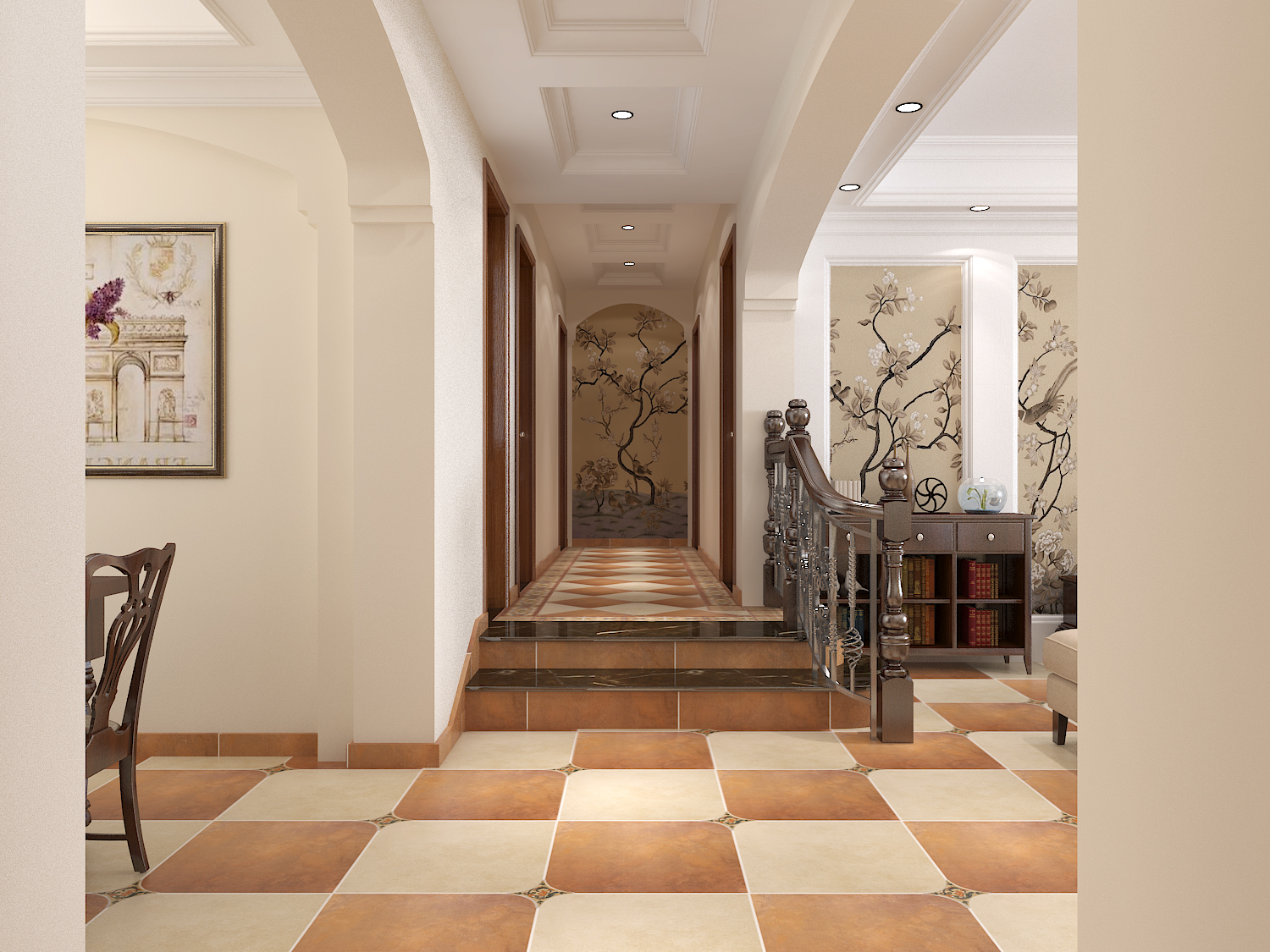 美式 三居 白领 收纳 80后 小资 楼梯 楼梯图片来自石家庄大业美家装饰在160平米-北部时光美式风格的分享