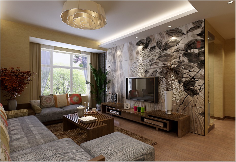 客厅图片来自西安峰光无限装饰在宫园中央140㎡中式的分享