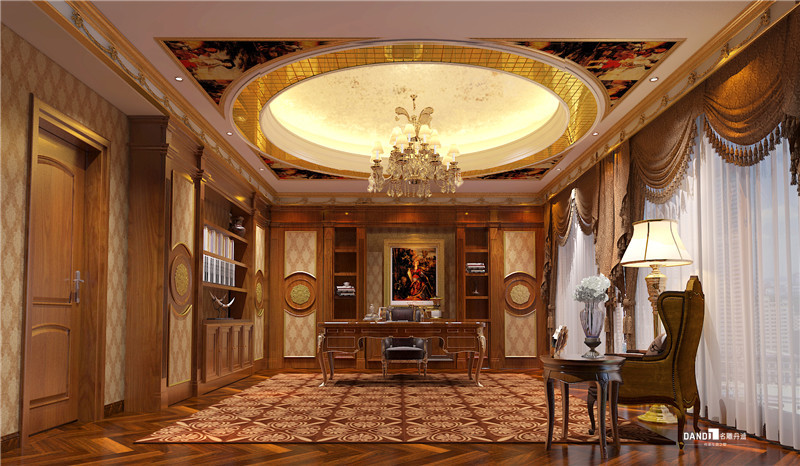 欧式 别墅 客厅图片来自名雕丹迪在熙龙湾别墅欧式风格装修的分享