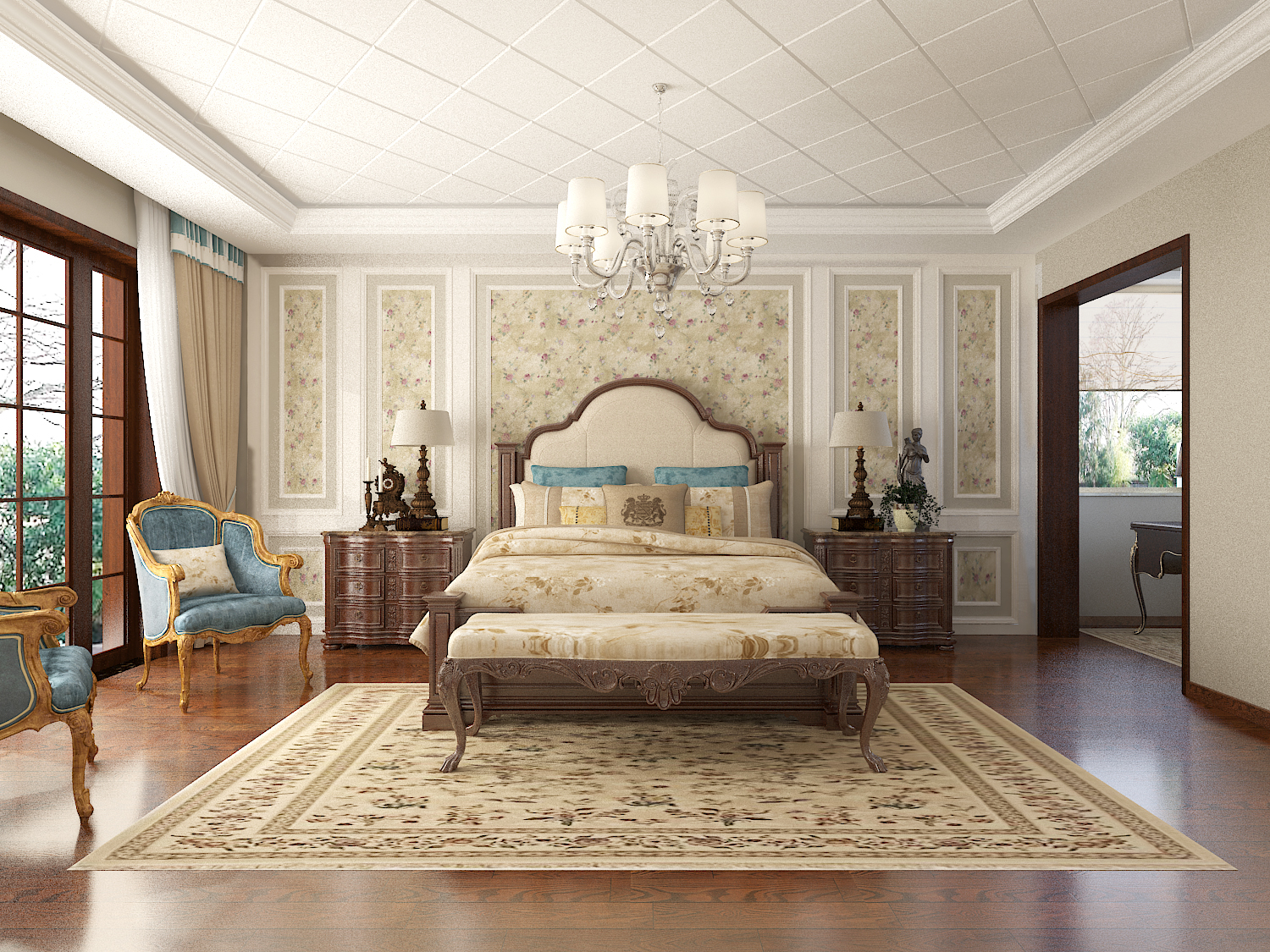 卧室图片来自石家庄大业美家装饰在碧桂园-200平简约美式风格的分享