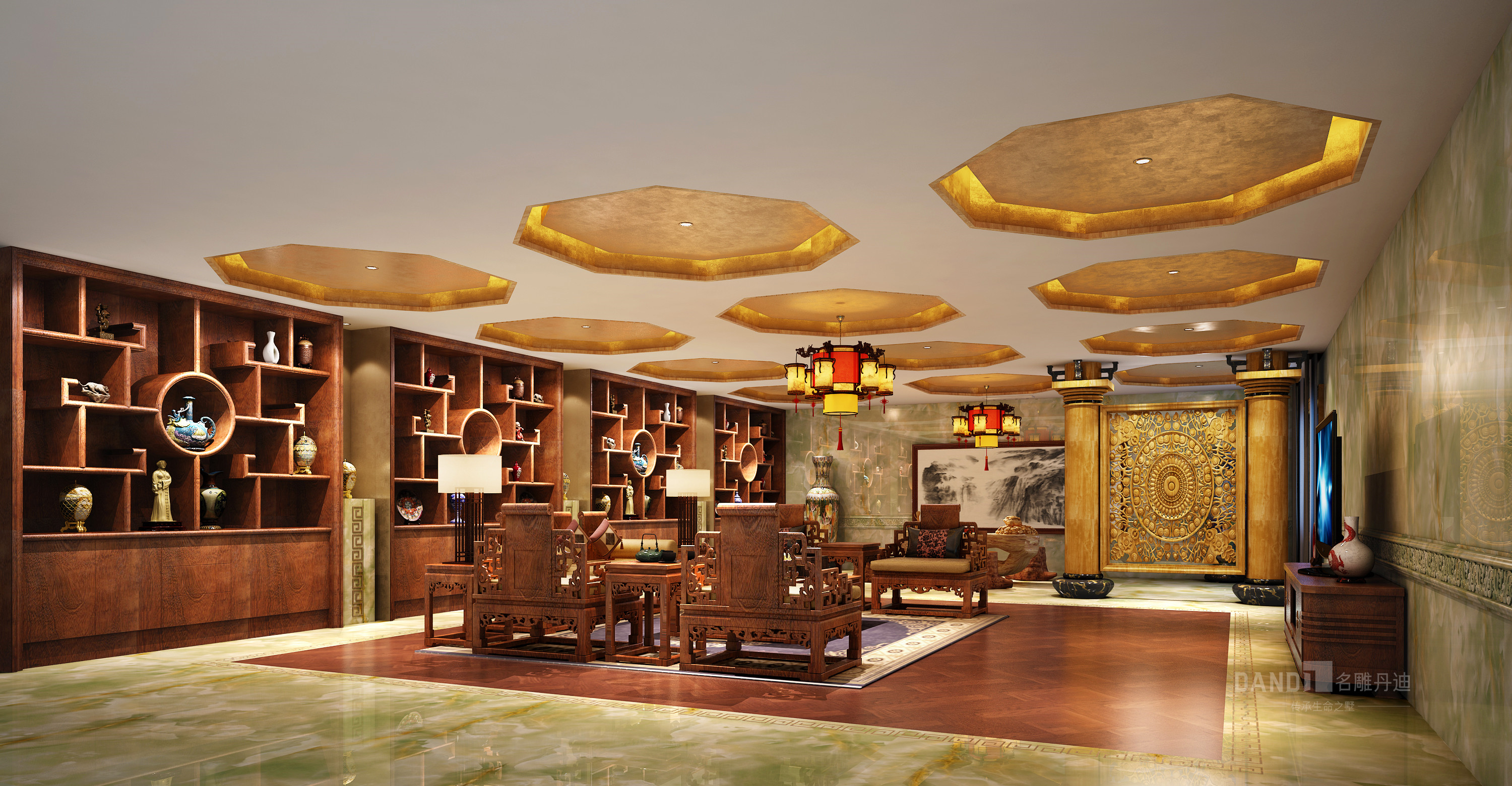 简约 别墅 客厅图片来自名雕丹迪在广州颐和高尔夫庄园中式风格装修的分享
