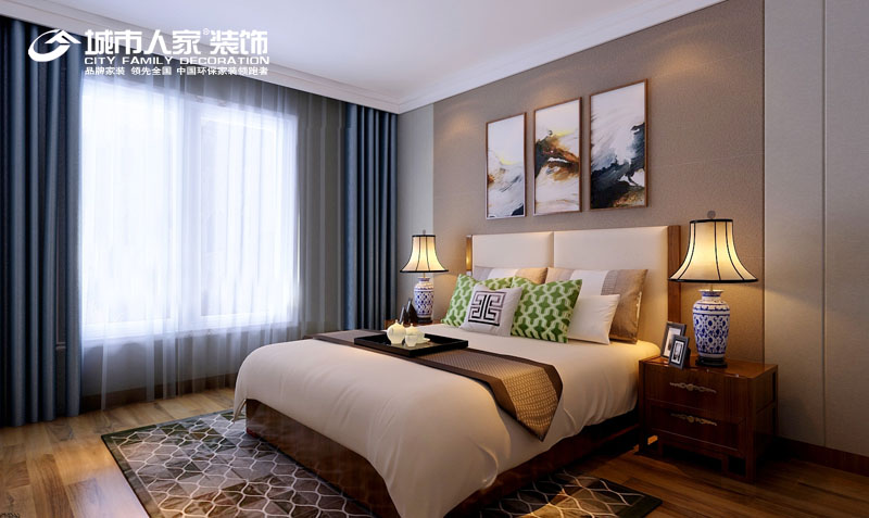 新中式风格 装修设计 城市人家 新中式 天一城 卧室图片来自太原城市人家装饰公司在天一城190平米新中式风格效果图的分享