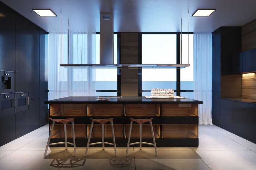 简约 别墅 小资 收纳 厨房图片来自别墅设计师杨洋在简约舒适纹理空间设计的分享