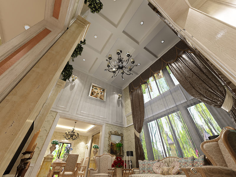 欧式 别墅 白领 客厅图片来自天津生活家健康整体家装在中信公园城简欧风格效果图的分享