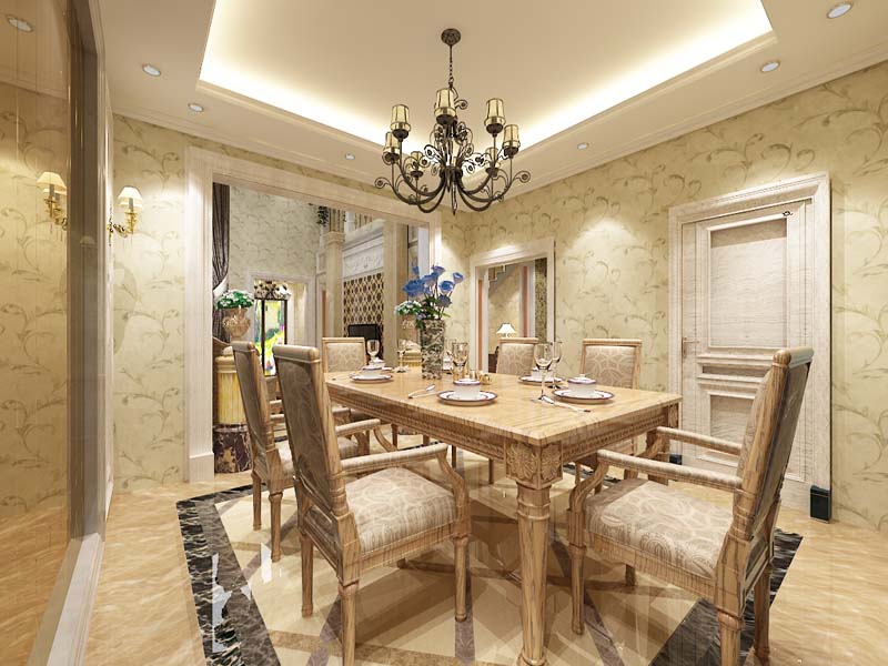 欧式 别墅 白领 餐厅图片来自天津生活家健康整体家装在中信公园城简欧风格效果图的分享
