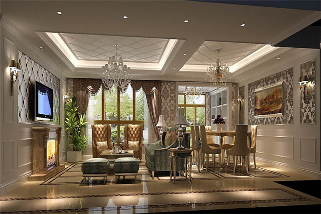 鲁能七号院 200坪 奢华欧式 客厅图片来自重庆高度国际装饰工程有限公司在鲁能七号院-奢华欧式的分享