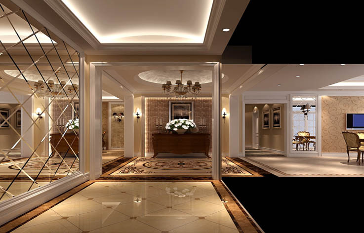 西山一号院 202坪 美式风格 玄关图片来自重庆高度国际装饰工程有限公司在西山一号院的美式风格的分享