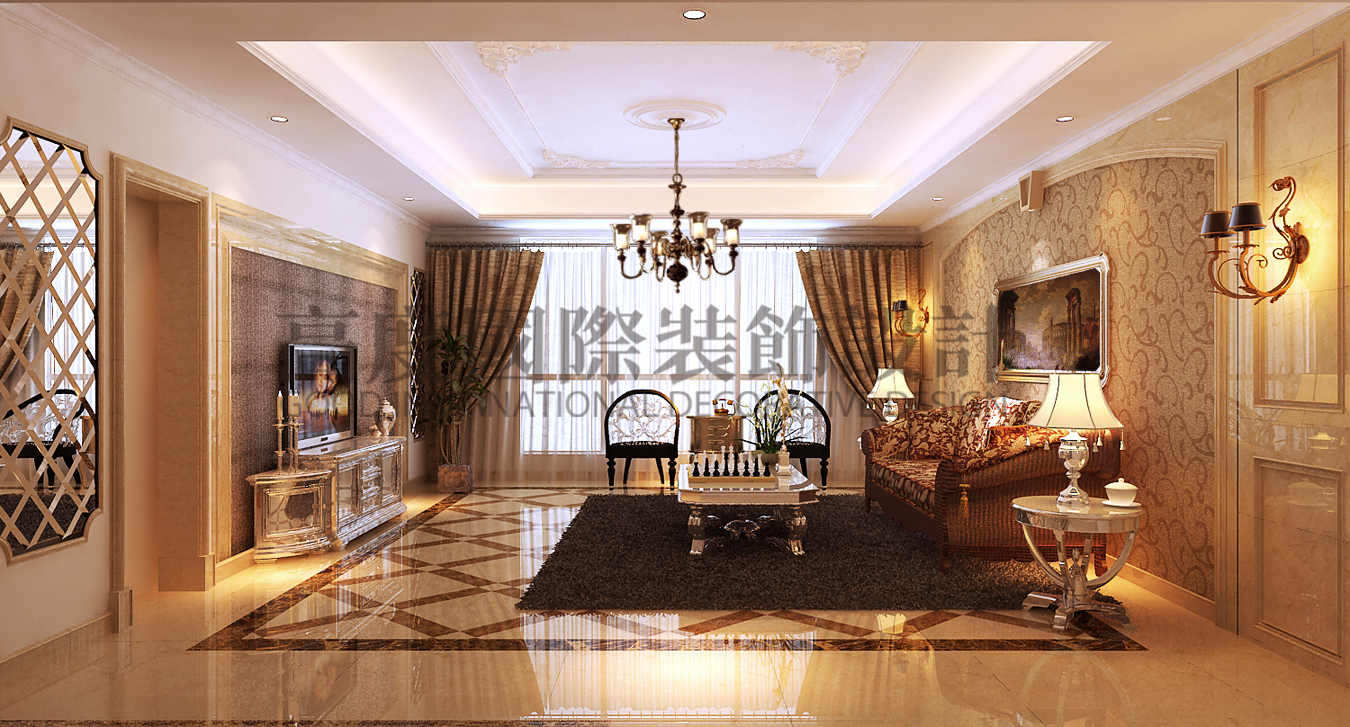 欧式 白领 收纳 80后 小资 客厅图片来自天津高度国际小静在半湾半岛~欧式古典【免费量房】的分享