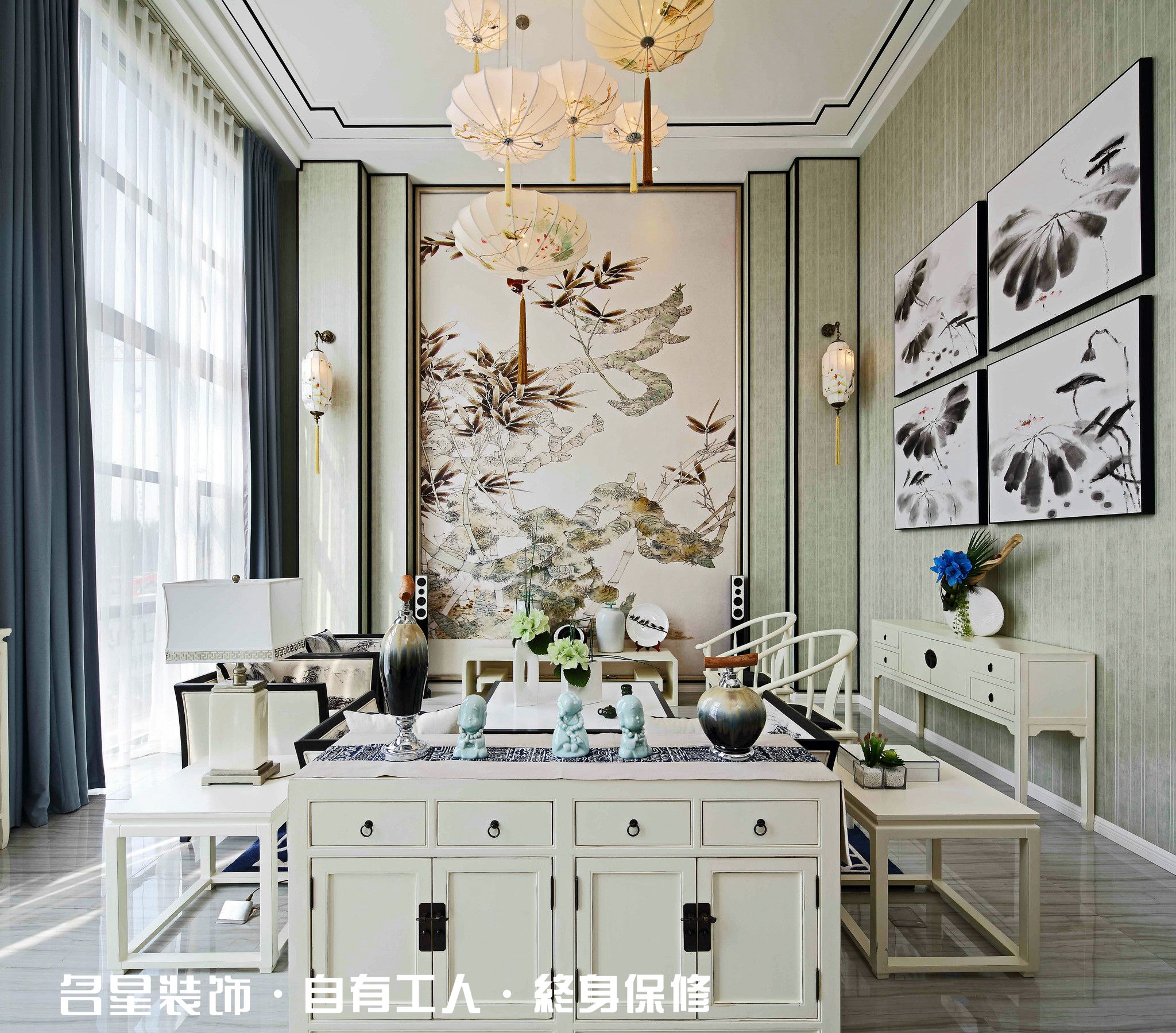 中式 复式 客厅图片来自名星装饰在东湖春树里的分享