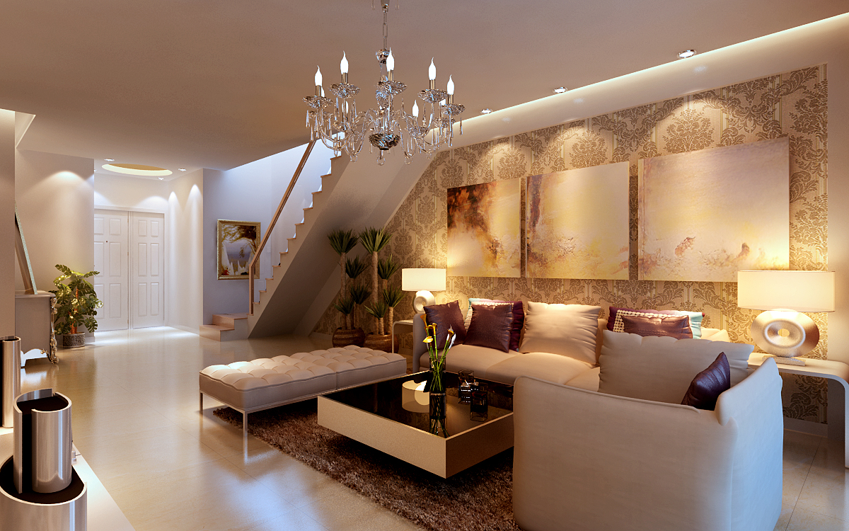 欧式 客厅图片来自西安峰光无限装饰在万科金域曲江-复式-200㎡-简欧的分享