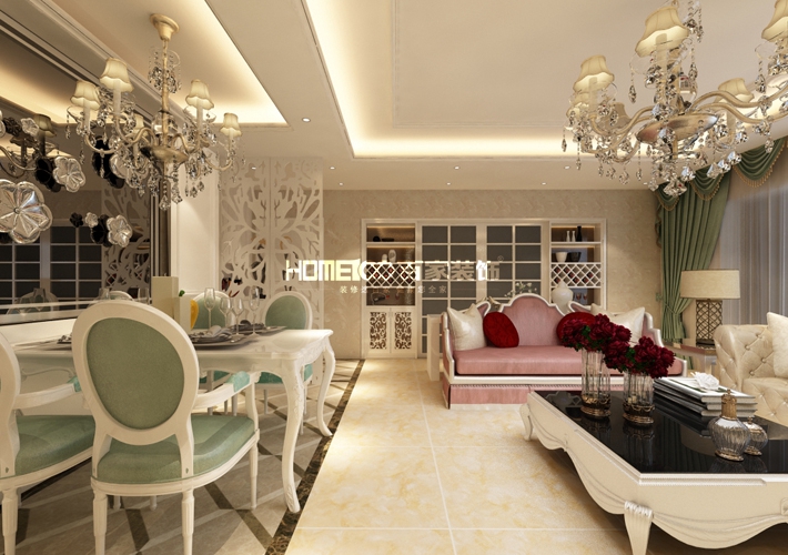 三居 欧式风格 浦江苑 客厅图片来自百家设计小刘在浦江苑御景湾136平欧式风格的分享