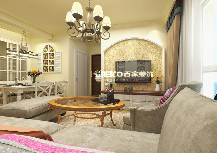 二居 田园风格 昆山豪庭 客厅图片来自百家设计小刘在昆山豪庭92平田园风格的分享
