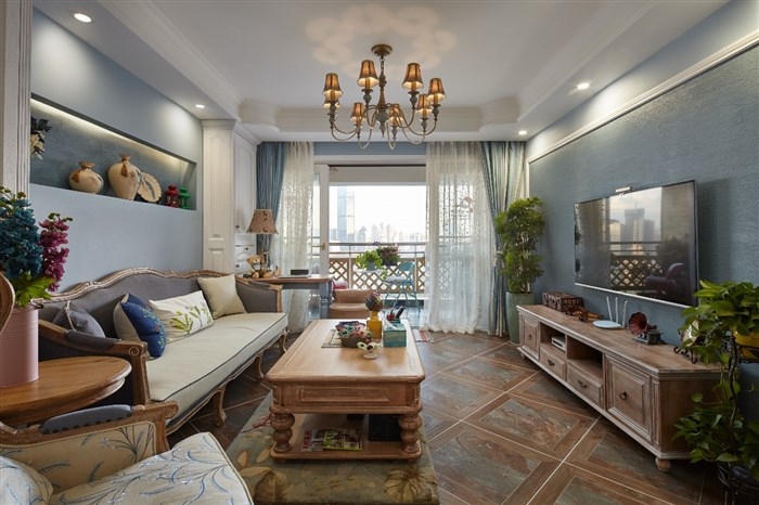简约 欧式 混搭 二居 白领 收纳 旧房改造 80后 客厅图片来自今朝装饰小张在优雅浪漫蓝色的分享