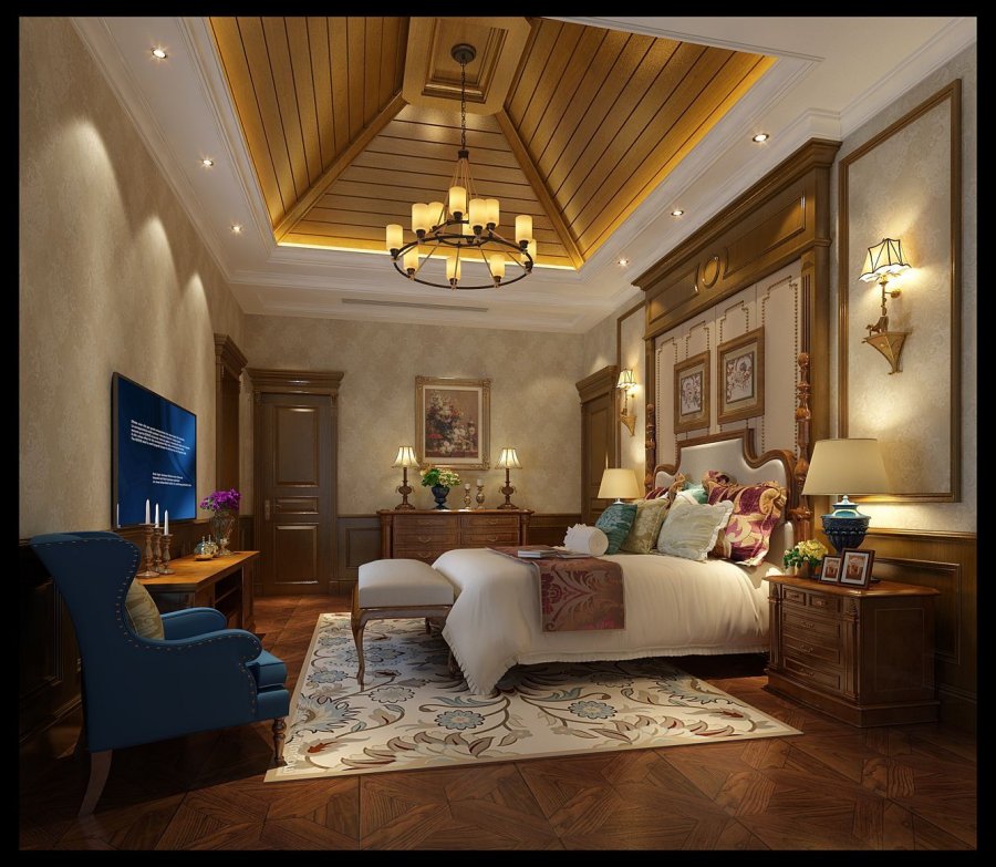 欧式 别墅 雅居乐装修 卧室图片来自成都装修找龙发在雅居乐别墅峰南装修案例 350平的分享