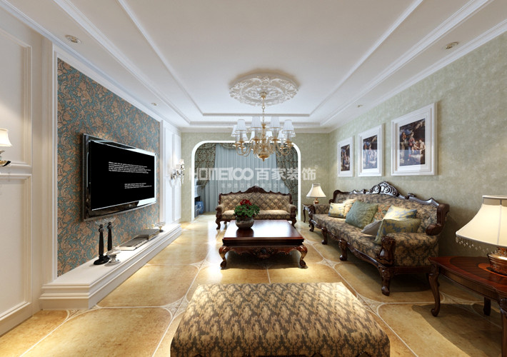 大户型 美式风格 名流印象 客厅图片来自百家设计小刘在名流印象170平美式风格半包7万的分享