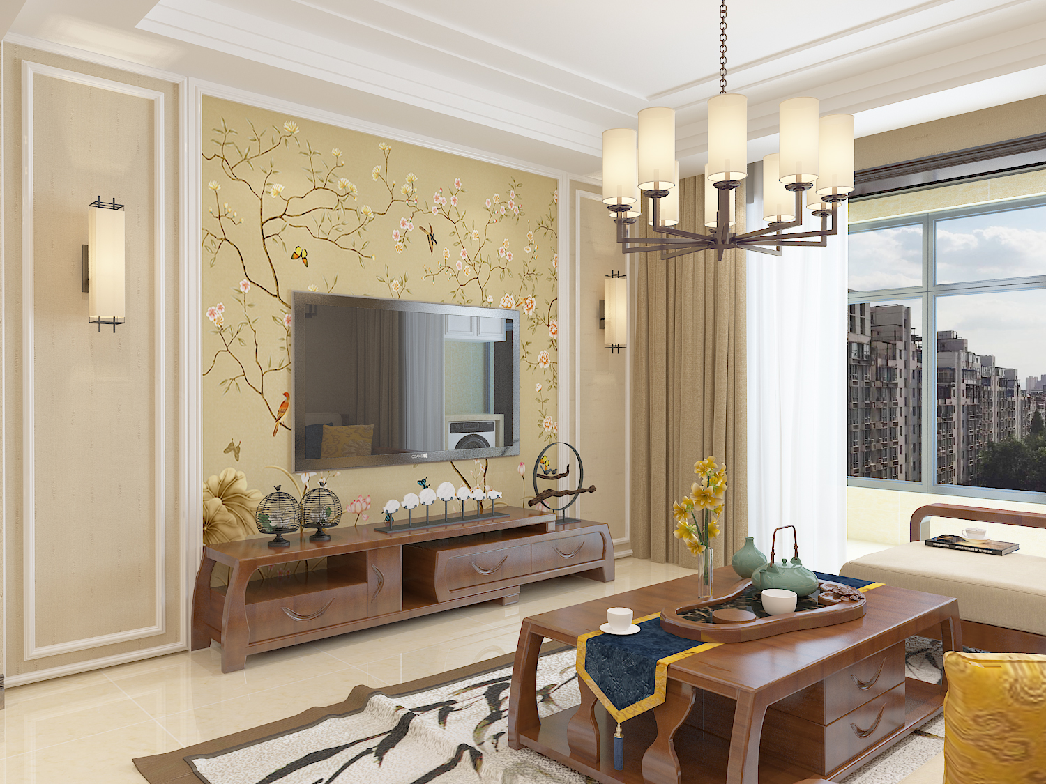 客厅 客厅图片来自石家庄大业美家装饰在150平纯棉时代-新中式风格的分享