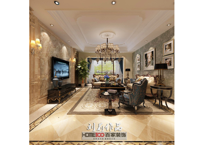别墅 保利康桥 欧式风格 客厅图片来自百家设计小刘在保利康桥250平欧式风格半包9万的分享