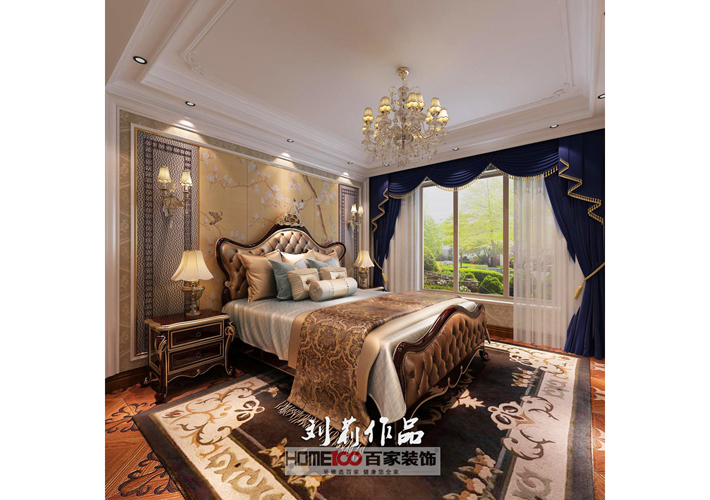 别墅 保利康桥 欧式风格 卧室图片来自百家设计小刘在保利康桥250平欧式风格半包9万的分享