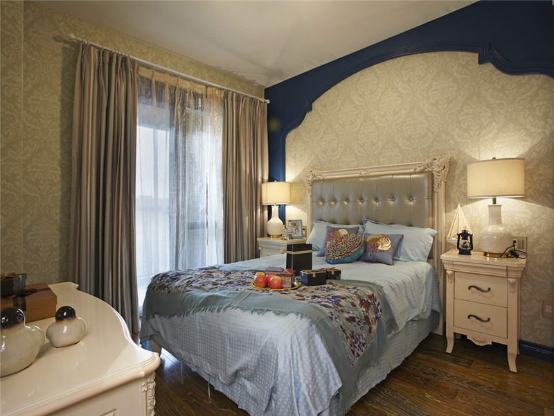 地中海 三居 白领 80后 小资 大户型 卧室图片来自高度国际姚吉智在140平米清新唯美地中海三居室的分享